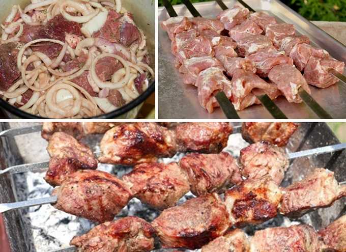 Сочный шашлык из куриной грудки на мангале + рецепты маринада