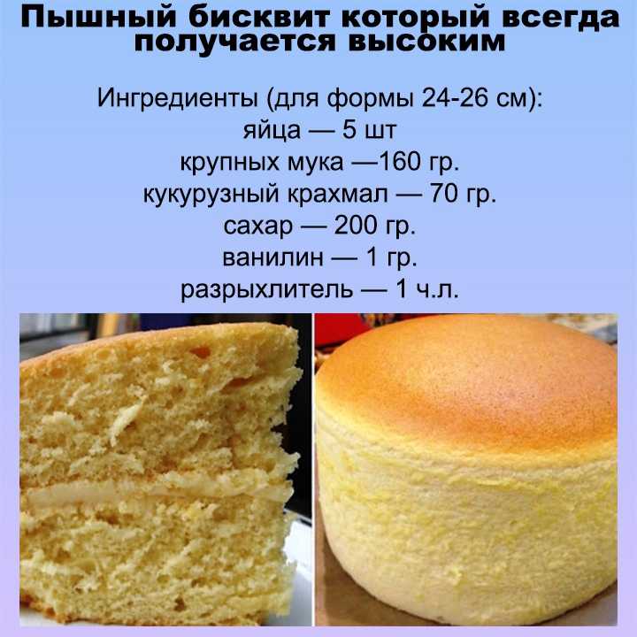 Бисквит для торта - простые рецепты пышного и воздушного бисквита