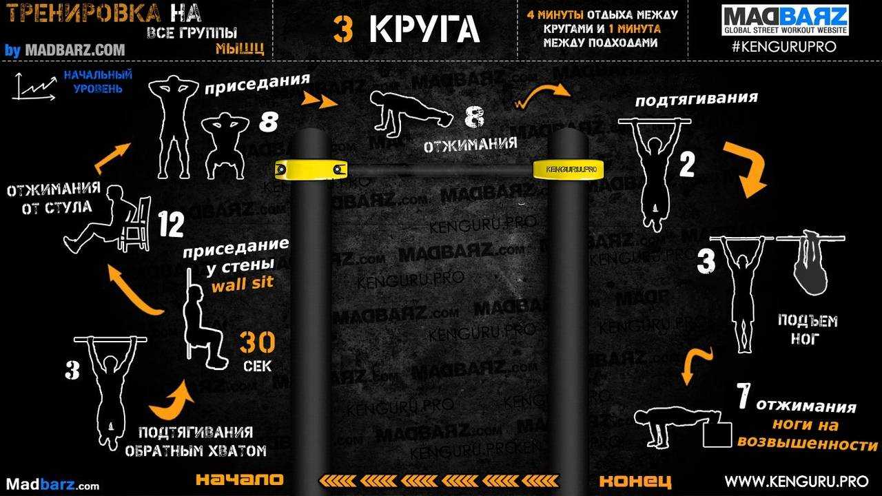Воркаут (workout) тренировки для начинающих
