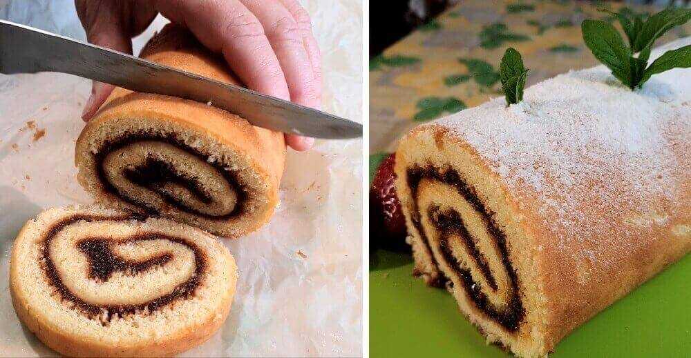Легкий бисквитный рулет с джемом — пошаговый рецепт с фото