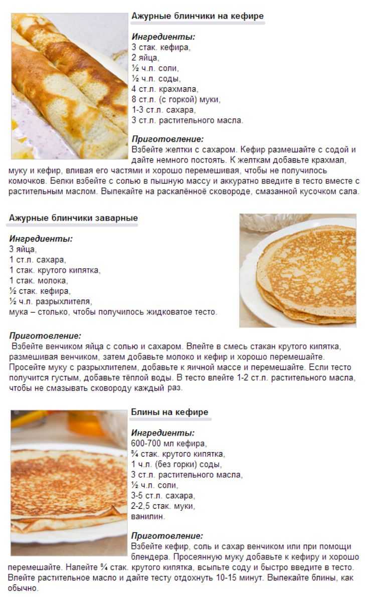 Блины на кефире тонкие с дырочками — 9 пошаговых рецептов