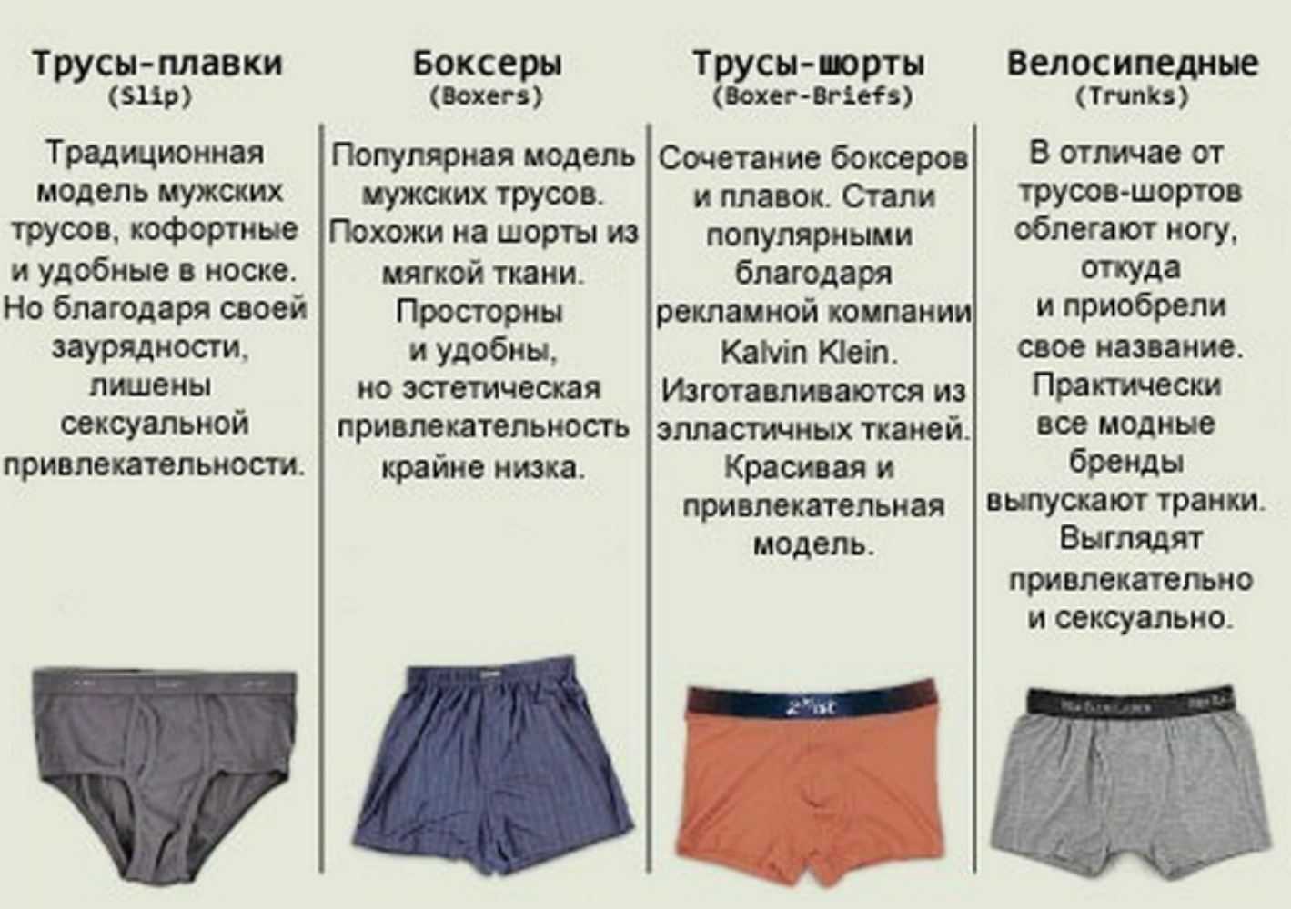 Виды женского нижнего белья